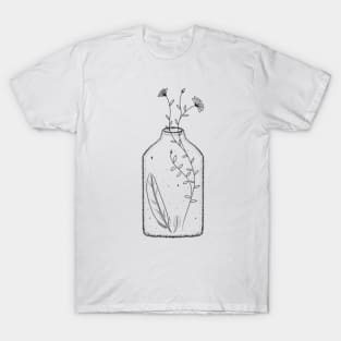 Cute Floral Spell Jar Doodle T-Shirt